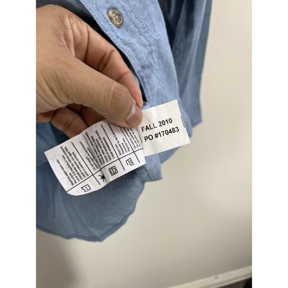 NWT Carhartt Work Button Up Shirt S Western Classic Chambray Outdoor Pockets Dad - Picture 6 of 11